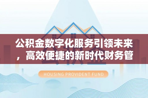 元谋公积金数字化服务引领未来，高效便捷的新时代财务管理