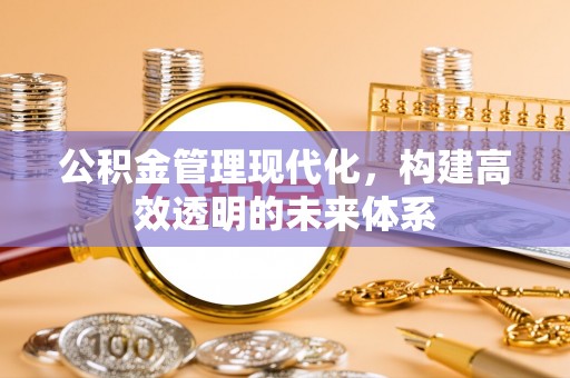 元谋公积金管理现代化，构建高效透明的未来体系