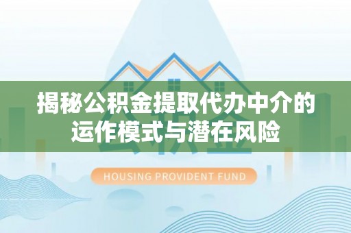 元谋揭秘公积金提取代办中介的运作模式与潜在风险