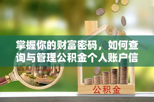 元谋掌握你的财富密码，如何查询与管理公积金个人账户信息