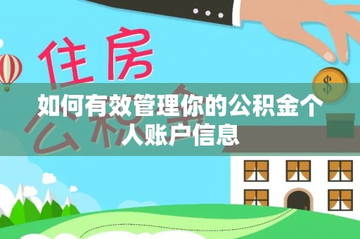 元谋如何有效管理你的公积金个人账户信息
